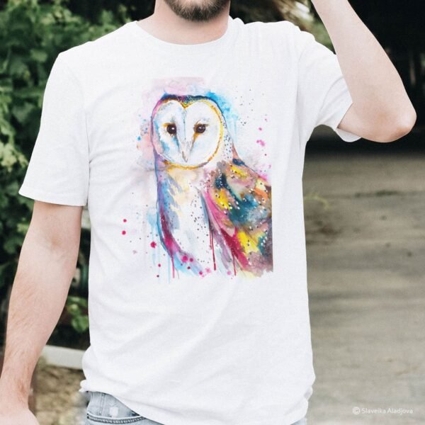 Barn owl art T-shirt