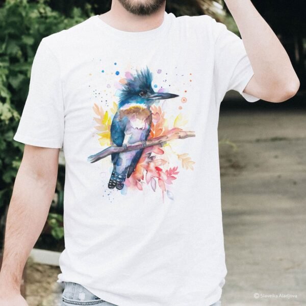 Belted Kingfisher art T-shirt