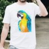 Blue and yellow macaw art T-shirt