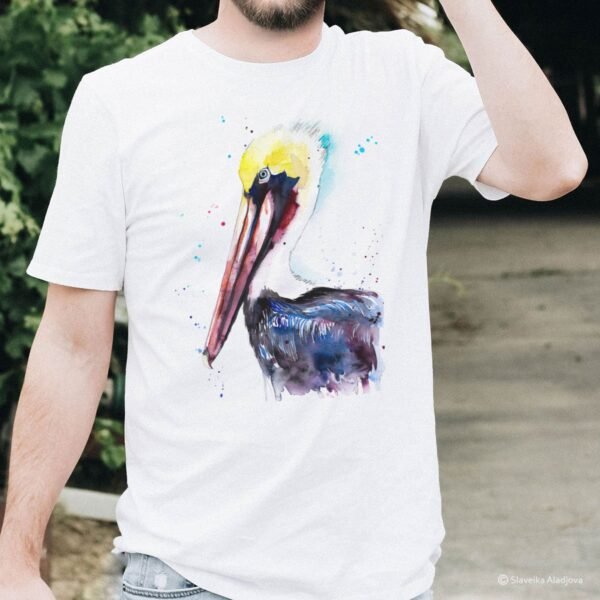 Brown pelican art T-shirt
