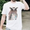 Crested owl art T-shirt