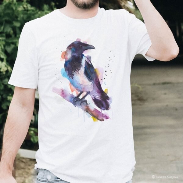 Hooded crow art T-shirt