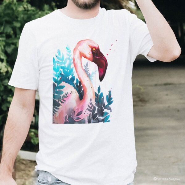 Lesser flamingo art T-shirt