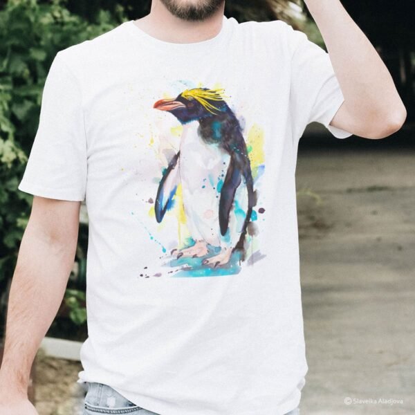 Macaroni penguin art T-shirt