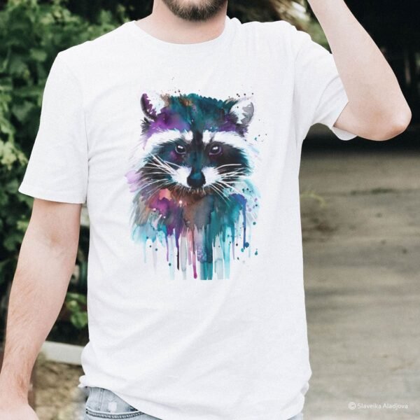 Raccoon art T-shirt