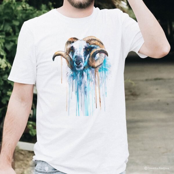 Blue Sheep art T-shirt