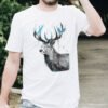Black and white Red Deer art T-shirt