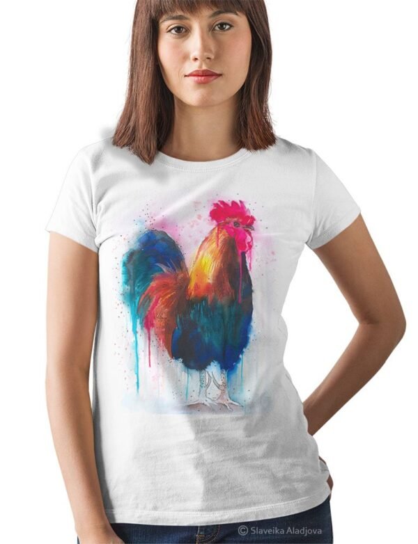 Rooster Colorful art T-shirt