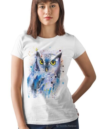 Screech owl art T-shirt