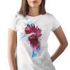 White Rooster art T-shirt