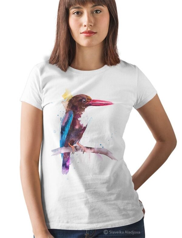 White-throated Kingfisher art T-shirt