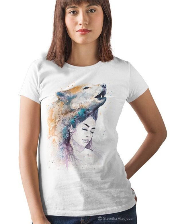 Wolf girl art T-shirt