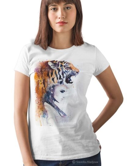 Tiger girl art T-shirt