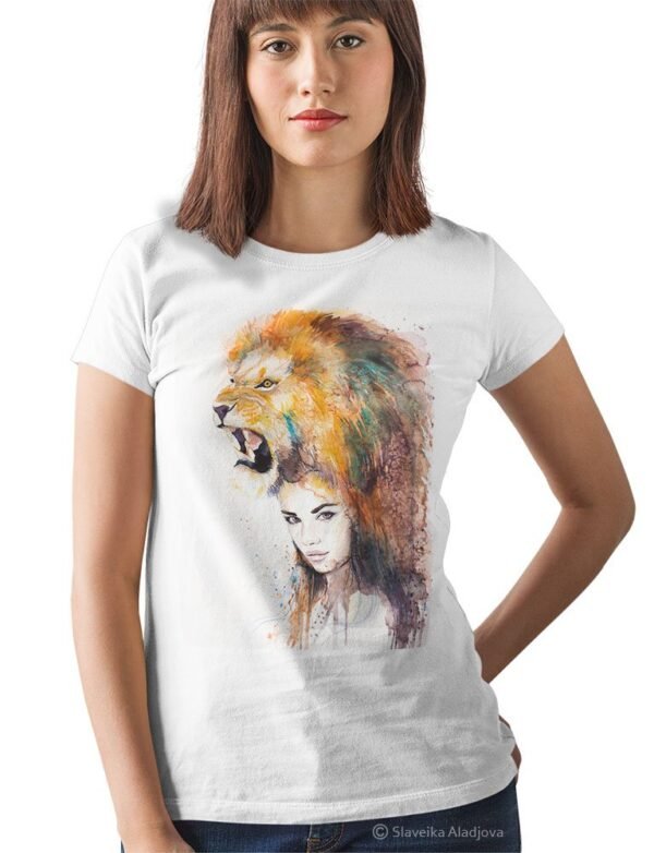 Lion girl art T-shirt