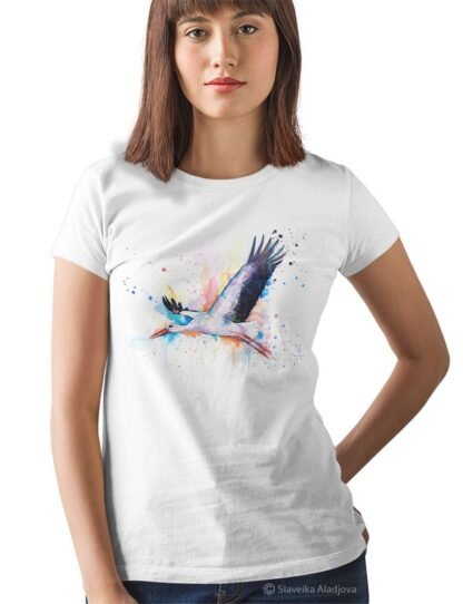 Stork art T-shirt