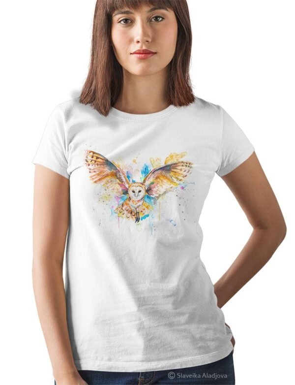 Barn owl art T-shirt