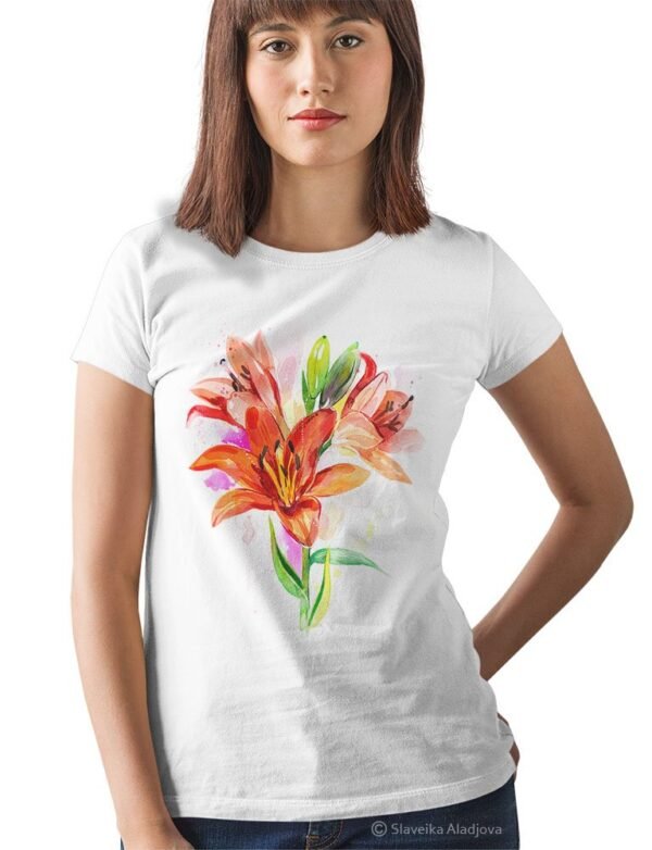 Lilium flower art T-shirt