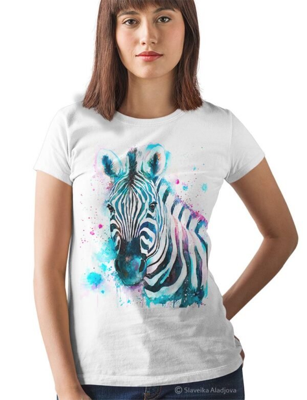 Blue Zebra art T-shirt