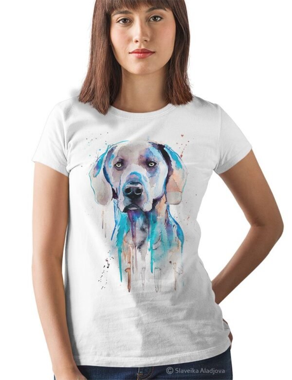 Blue Weimaraner art T-shirt