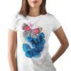 Blue and Red Butterfly art T-shirt