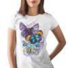Blue and Purple Butterfly art T-shirt