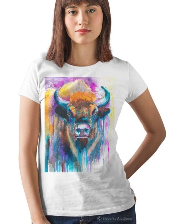 European bison art T-shirt