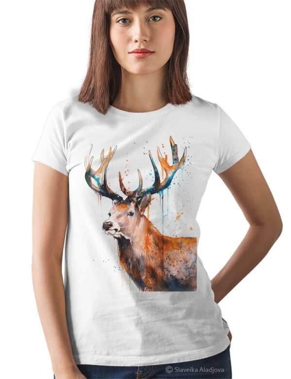Red deer Stag art T-shirt