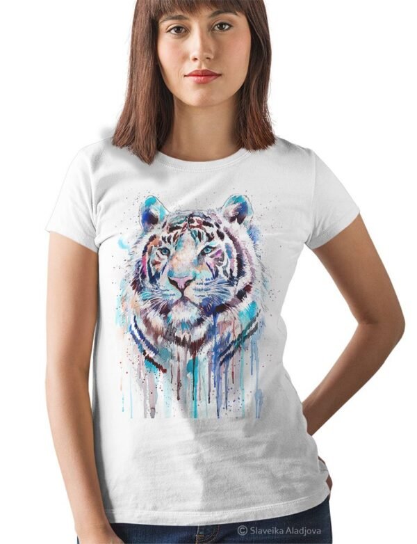 White Tiger art T-shirt