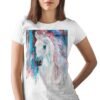 White horse art T-shirt