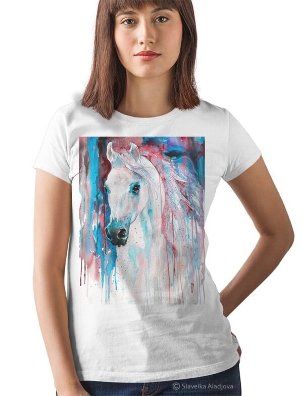 White horse art T-shirt