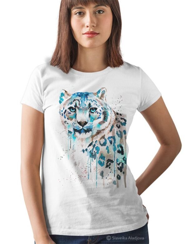 Snow leopard art T-shirt