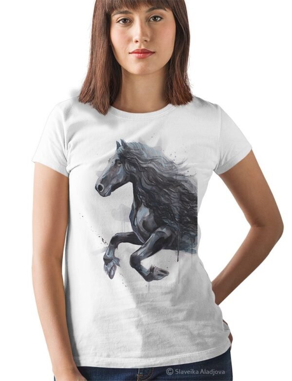 Friesian horse art T-shirt