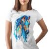Blue Horse art T-shirt