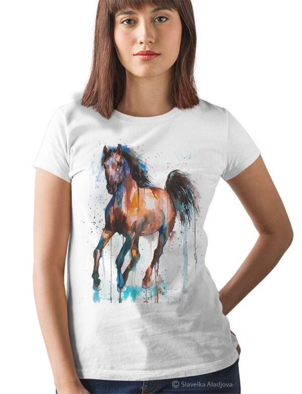 Brown and Black Horse art T-shirt