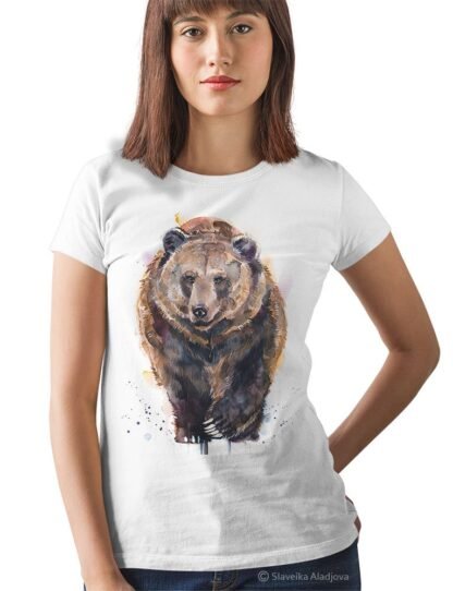 Brown bear art T-shirt