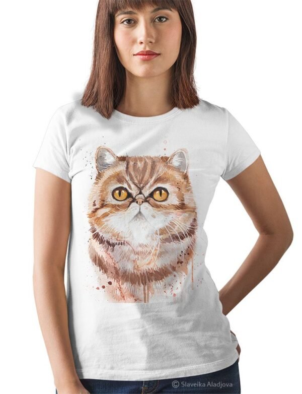 Exotic Shorthair cat art T-shirt