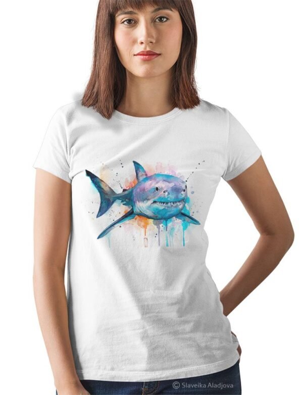 Great white shark art T-shirt