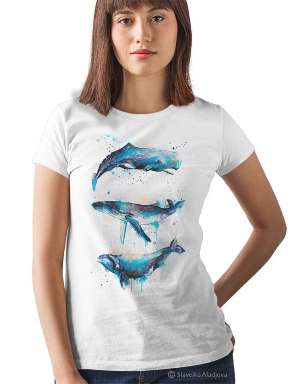 Art T-shirt with whales