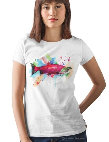 Sockeye salmon art T-shirt