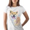 Cream Shiba Inu art T-shirt