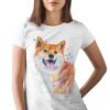 Red Shiba Inu art T-shirt
