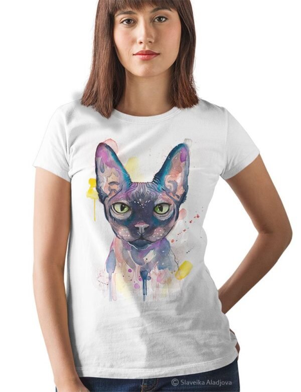 Sphynx cat art T-shirt