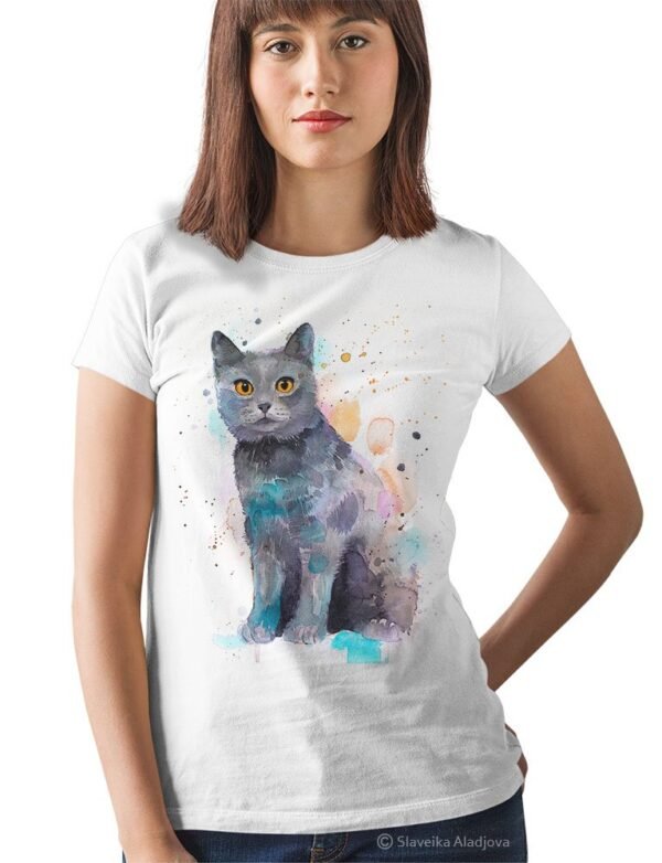 Chartreux cat art T-shirt