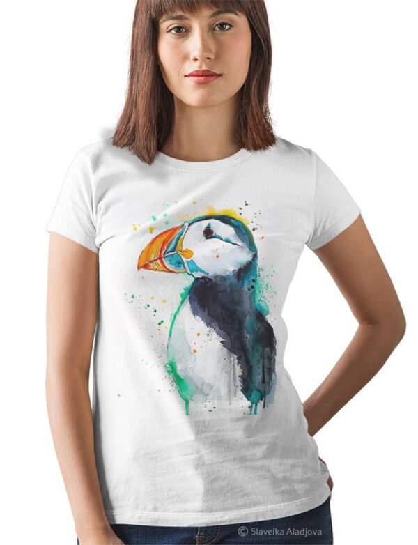 Atlantic puffin art T-shirt