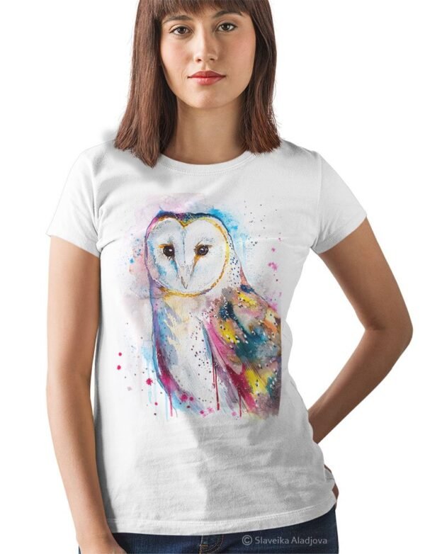 Barn owl art T-shirt