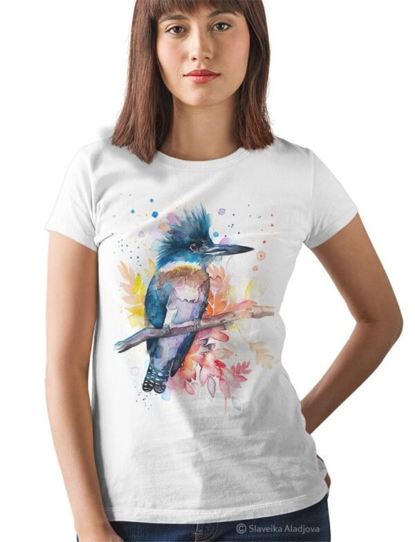 Belted Kingfisher art T-shirt