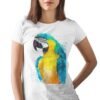 Blue and yellow macaw art T-shirt