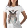 Crested owl art T-shirt