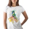 Green-crowned plover-crest hummingbird art T-shirt