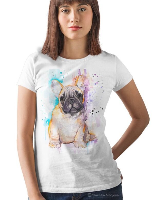 Fawn french bulldog art T-shirt